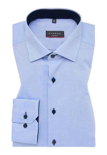 Hemd Pinpoint Langarm 39/Langarm - 68cm MODERN FIT - Blau