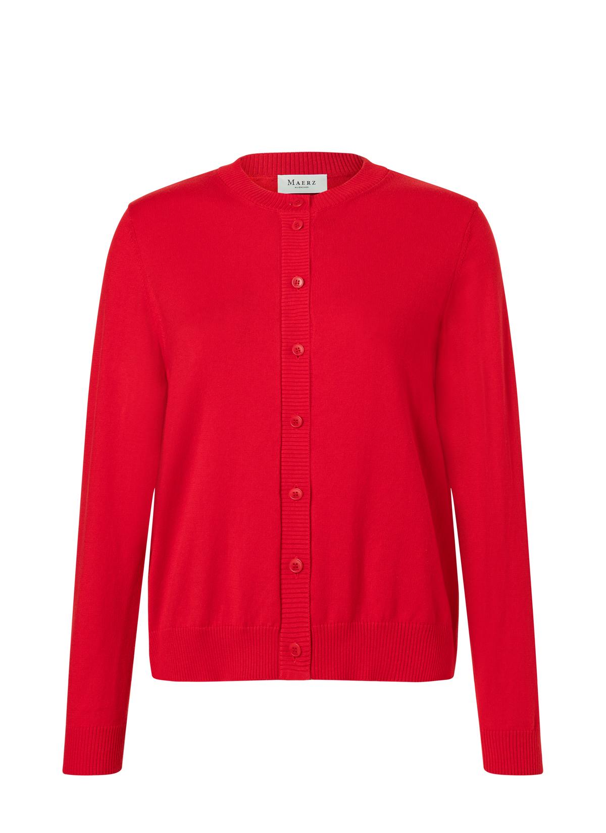 Strickjacke Knopf 1/1 Arm Regular Fit - Lychee Red