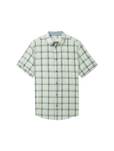 Kurzarmhemd mit Karomuster XL Regular Fit - Light Green Multicolor Check