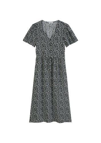 Kleid mit elastischer Taille flared S