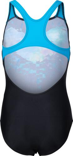ARENA Kinder Schwimmanzug GIRL'S MULTI PIXELS SWIMSUIT SWIM PRO BACK L 140 in Schwarz