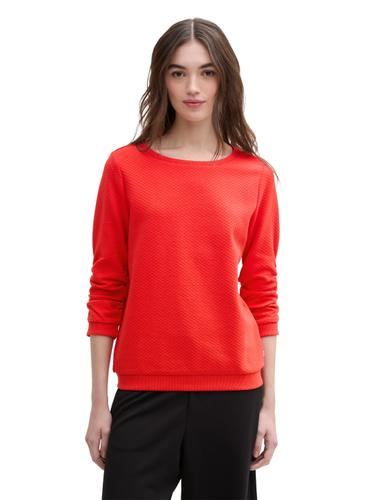 Sweatshirt mit Raffungen XL Slim Fit - Scarlet Red