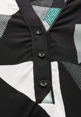 Bedruckte Bluse S - Black