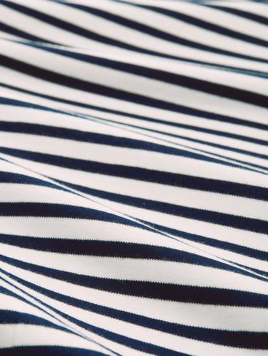 Langarmshirt mit Streifenmuster XL Regular Fit - Navy White Stripe