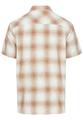 Kariertes Kurzarmhemd aus reiner Baumwolle M Regular Fit - Sunfaded Red