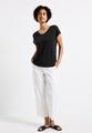 Leinen-Look T-Shirt 36 - Black