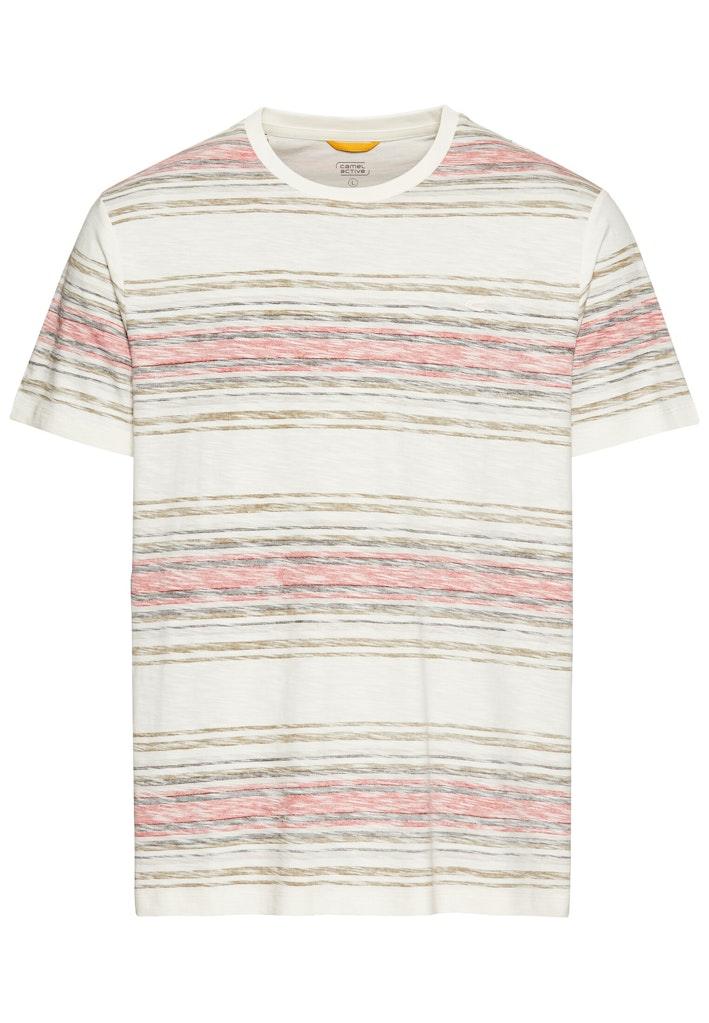 T-Shirt mit Streifenmuster aus Baumwolle Rot M