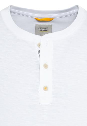 Henley T-Shirt aus reiner Baumwolle 5XL Regular Fit - White