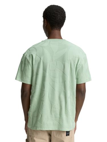 Jacquard T-Shirt mit Muster XXL Relaxed Fit - Fresh Mint Green Jacquard