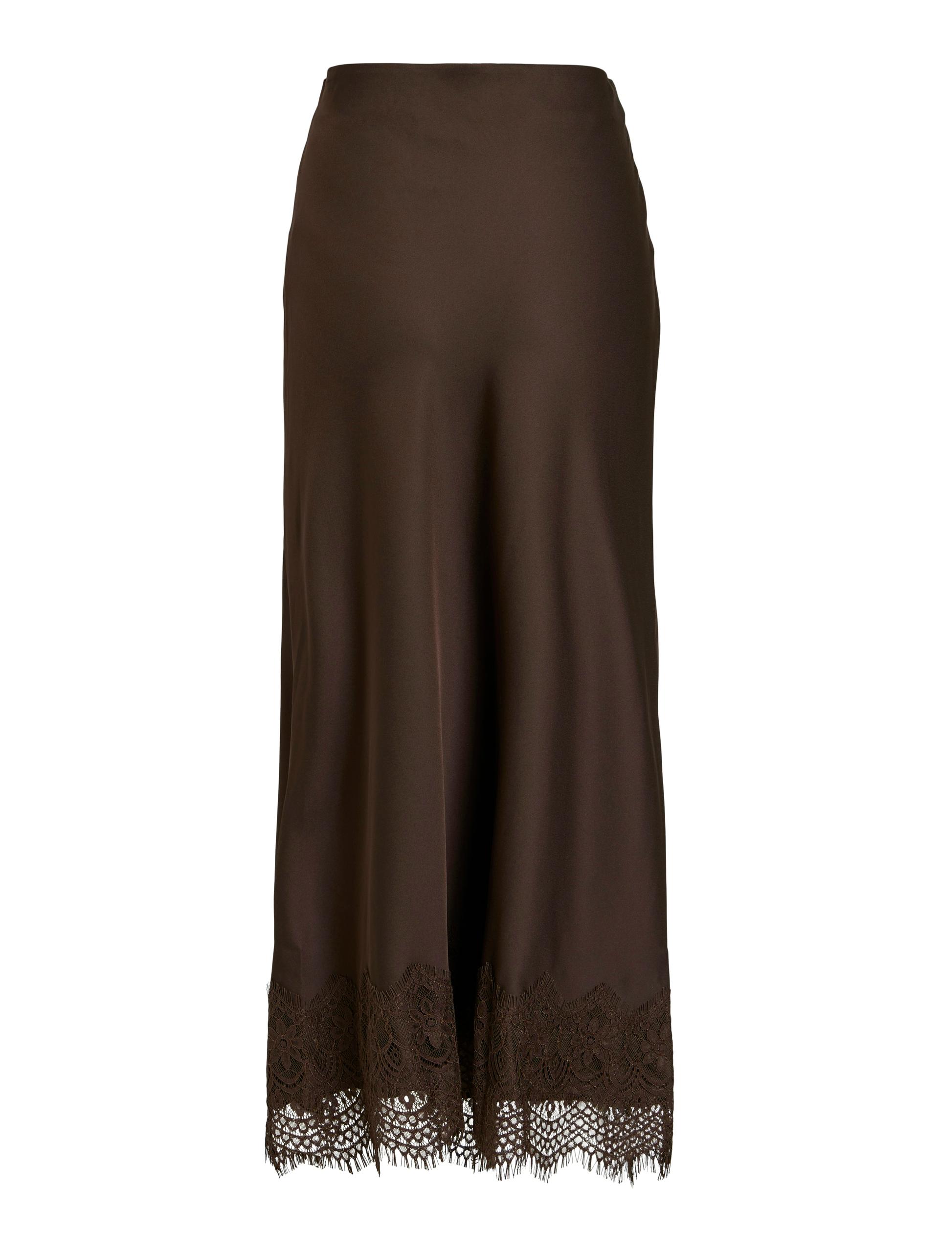 VIELLETTE HW ANKLE LACE SKIRT - NOOS 36 - Coffee Bean