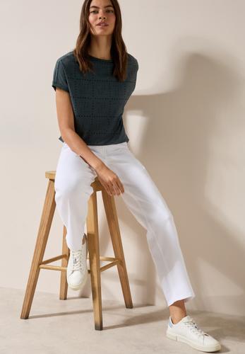 T-Shirt mit Lochmuster L - Slate Khaki