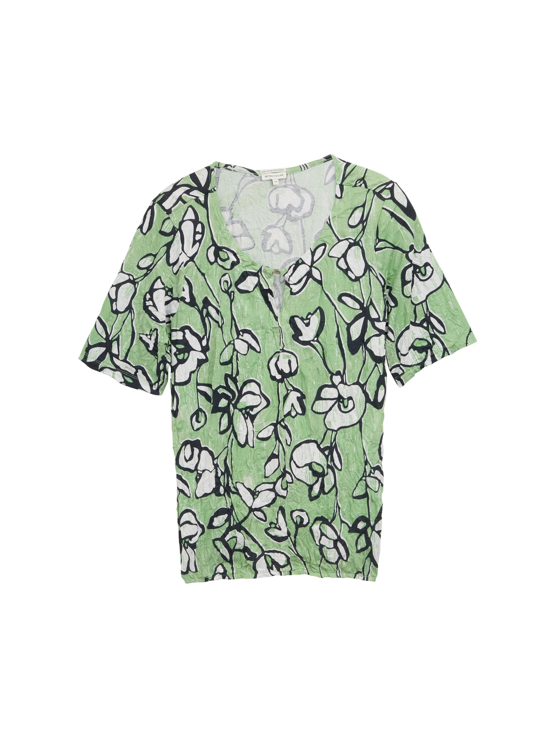 Plus Size - T-Shirt in Knitter-Optik 46 Regular Fit - Fresh Spring Floral Design