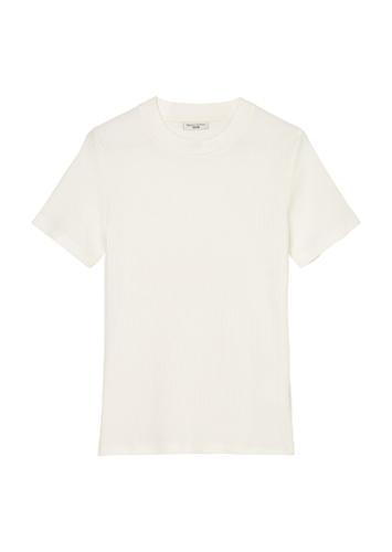 Ripp-Jersey-T-Shirt slim Weiß XS
