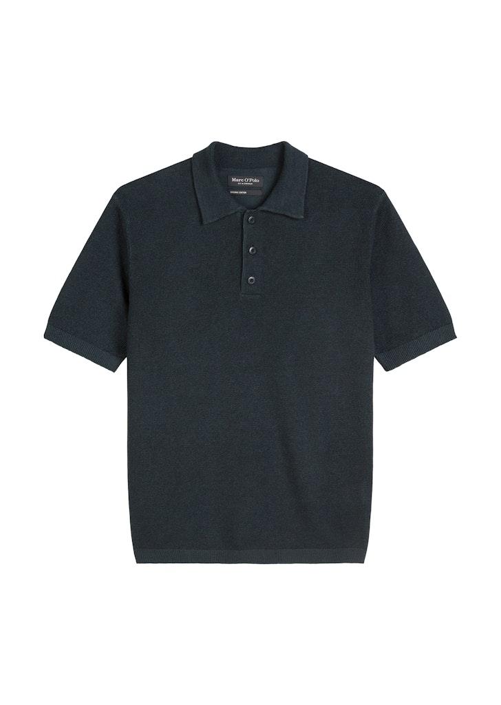 Strick-Poloshirt regular Blau L