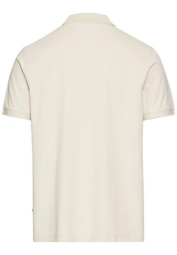 Kurzarm Poloshirt aus einem Baumwollmix M Regular Fit - Beige
