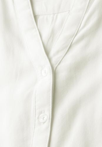Kurzarmbluse in Unifarbe S - Vanilla White