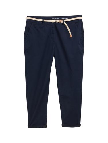 Plus Size - Slim Chino Hose mit Gürtel 52 Slim Fit - Sky Captain Blue