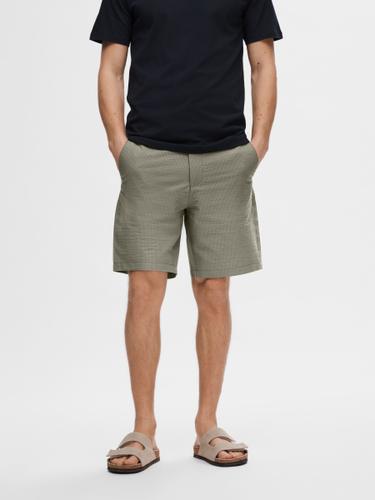 SLHREGULAR-KARL SEERSUCKER SHORTS NOOS L Normal geschnitten - Vetiver