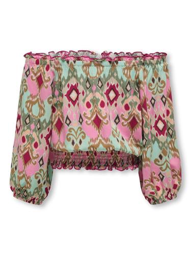 KOGGLOW LIFE OFF SHOULDER TOP AOP WVN 140 Normal geschnitten - Tofu