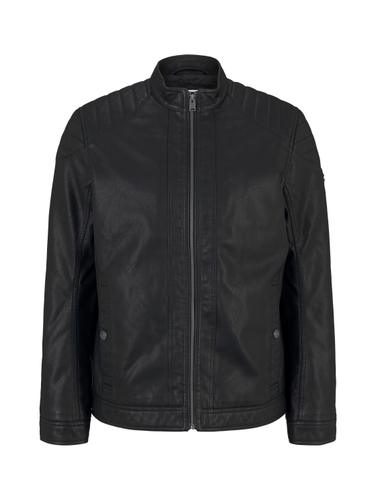Bikerjacke aus Kunstleder XXL Regular Fit - Black