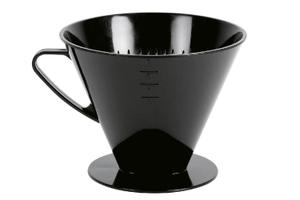 Kaffeehandfilter 1x6 mit 2 Löchern schwarz