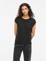 VIMODALA C/S O-NECK DETAIL TOP - NOOS S Normal geschnitten - Black