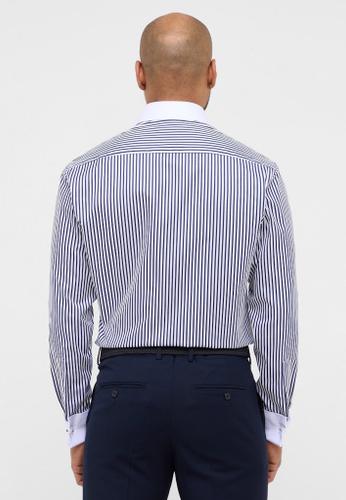 Hemd Satingewebe Langarm Blau 44/Langarm - 65cm