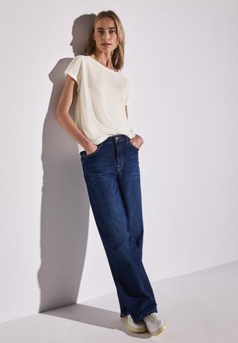 Shirt mit Spitzendetail 36 - Off White