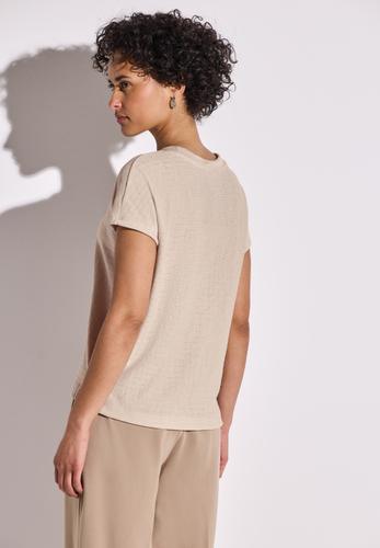 Shirt mit Streifenstruktur 36 - Moonstone Sand