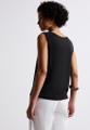 Jersey-Top mit Häkeldetails Schwarz 38