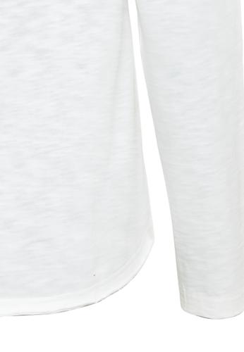 Langarmshirt aus reiner Baumwolle S Regular Fit - Offwhite