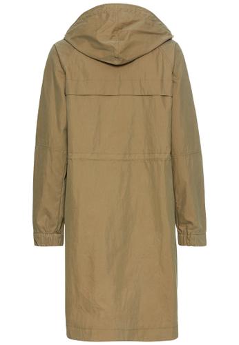 Langer Parka mit verstellbarer Taille 48 Regular Fit - Khaki