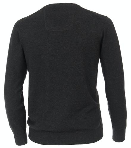 Pullover mit V-Ausschnitt uni 004430 M - Anthrazit
