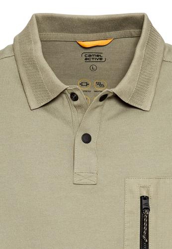 Kurzarm Poloshirt mit Cooling Effekt L Regular Fit - Khaki