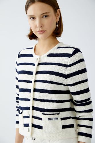 Strickjacke reine Baumwolle Weiß 44