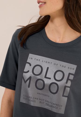 Softes Shirt mit Folienprint L - Volcanic Grey