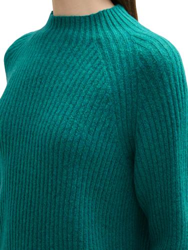 Strickpullover mit Stehkragen XL Regular Fit - Jade Green Melange