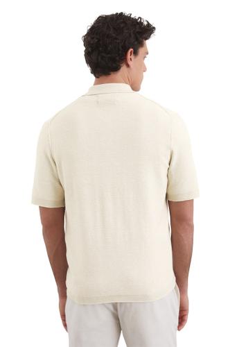 Strick-Bowlinghemd regular Beige L