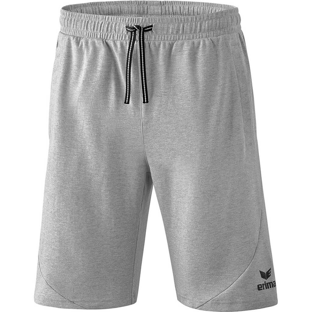 ERIMA Herren Essential Sweatshorts Hellgrau Melange/Schwarz XL