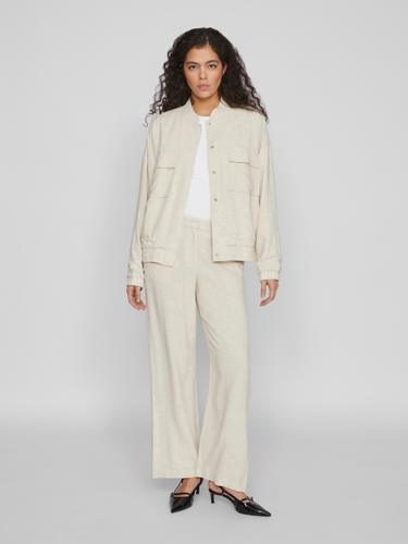 VIAIKO LINEN BOMBER JACKET #3 42 - Super Light Natural Melan