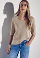 T-Shirt mit Glitzerdetails Beige 40
