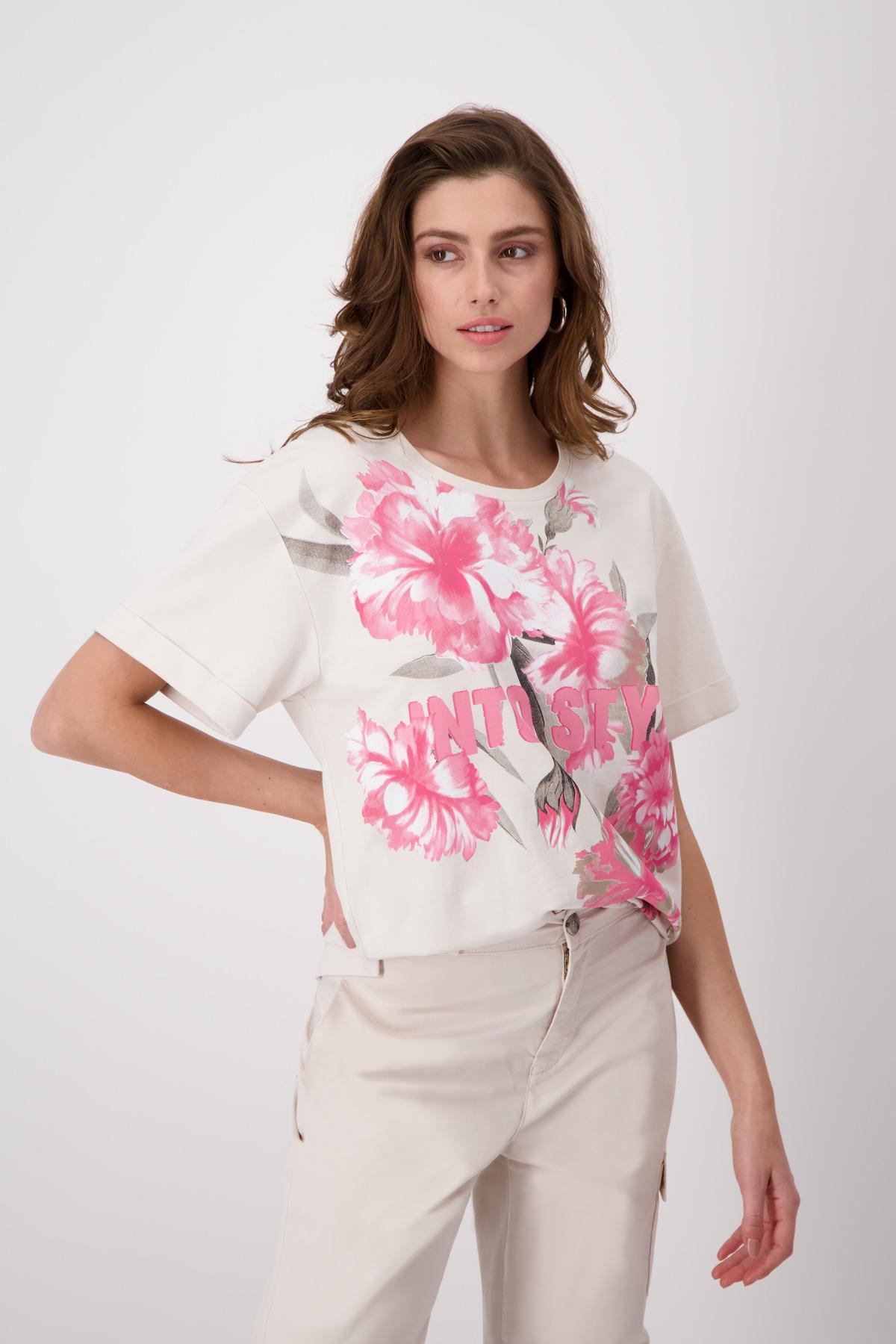 T-Shirt mit Blumenmuster 36 - Peanut