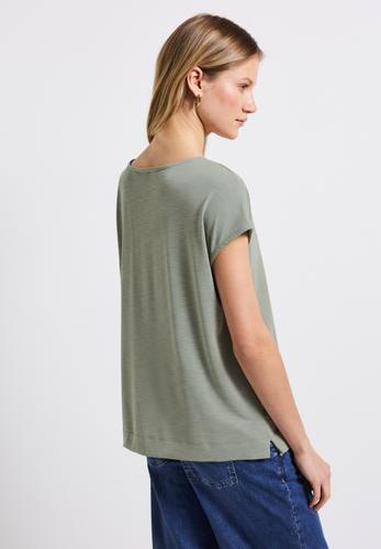 Silk-Look Shirt mit Wording 36 - Dusty Milky Green