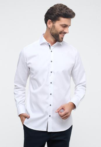 Cover Shirt Twill Langarm Weiß 40/Langarm - 65cm