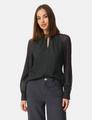 Chiffonbluse mit Shiny-Dots 36 Figurumspielend - Schwarz