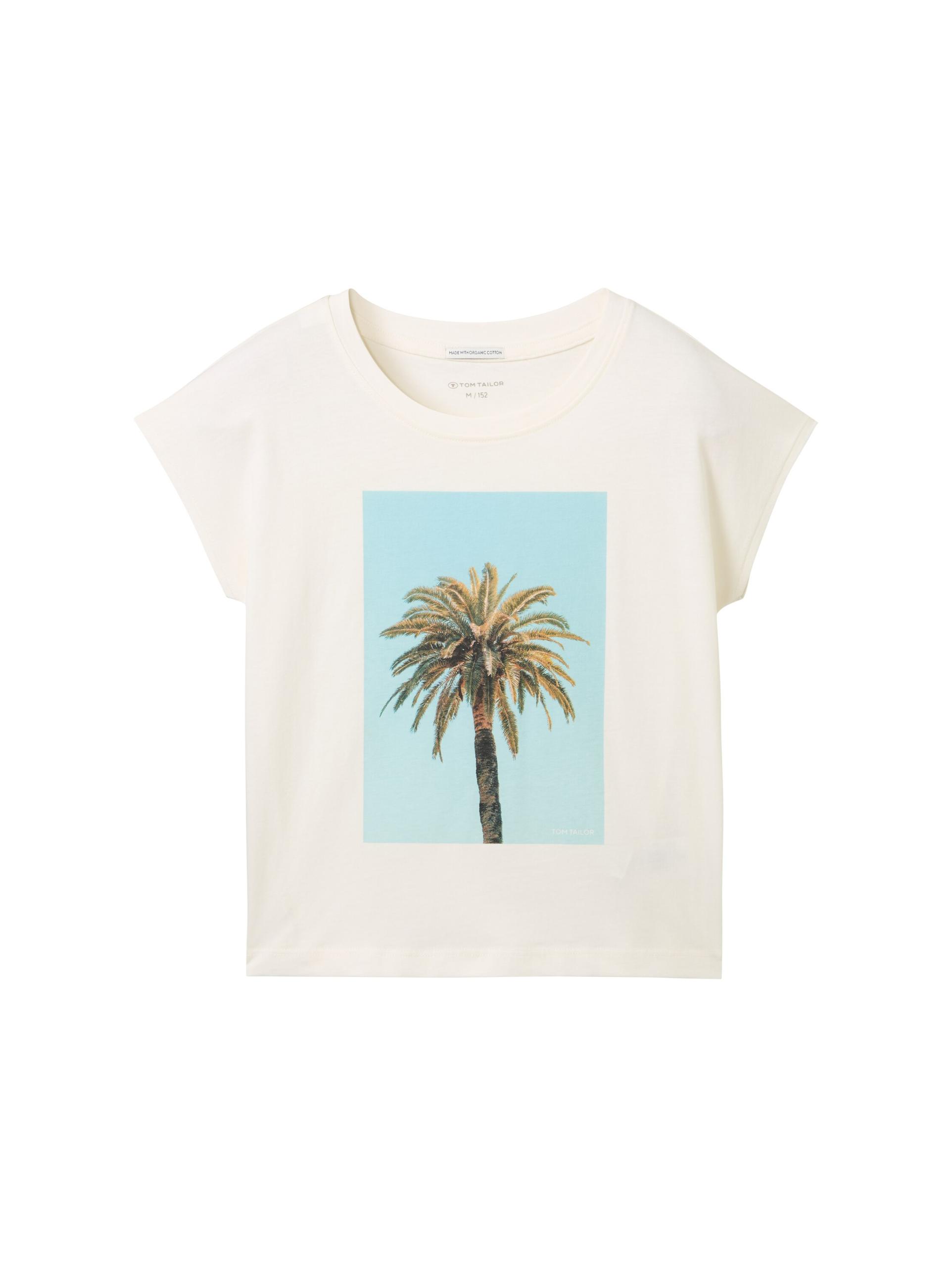 Fotoprint T-Shirt mit Bio-Baumwolle 176 Regular Fit - Wool White