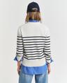 Baumwoll-Strickjacke mit Streifen S - Eggshell