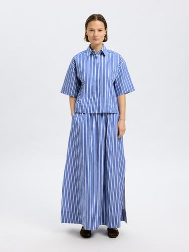 SLFFIA 2/4 CROPPED STRIPED SHIRT B 36 Verkürzt - Dazzling Blue