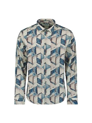 Shirt Stretch Allover Printed L Regular Fit - Night