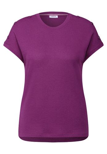 Strukturshirt mit Knöpfen L - Anemone Pink
